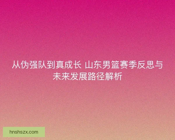 从伪强队到真成长 山东男篮赛季反思与未来发展路径解析